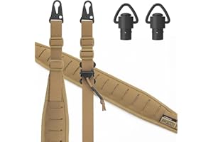 ‎ONETIGRIS OneTigris 2 Punkt Gewehrriemen, Sling Riemen 1 Zoll breiter Tragriemen mit austauschbaren Karabinerhaken im HK-Stil, einstellbare Länge von 56 Zoll - 70 Zoll