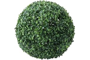 NOLITOY Piante artificiali da esterno pianta artificiale Topiaria decorativa erba verde finto bosso palle rotonde per piante per Natale, matrimoni, giardino, cortile, balcone, feste, 23 cm