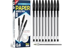 G4GADGET Premium Pack of 10 Black Biro Ballpoint Pens - Medium Tip for Fluent, Smooth Writing - Professional Quality Pens for Home, Office, and School Use - Long-Lasting Ink and Ergonomic Design
