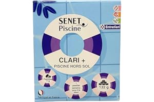 SENET PISCINE Clari + Piscine Hors Sol - Pastilles Clarifiantes pour Piscines 8-20 m³ - Filtration Ultrafine, Fabriqué en France, Boîte de 12 Pastilles