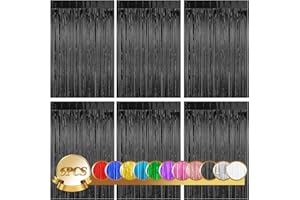 DAITY Lametta Vorhänge 6pcs Glitzervorhang, 6pcs Glitzervorhang Fringe, Folienfransen Vorhang 1m x 2m für Geburtstage Festivals Party ​Bühnendekor