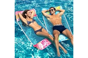 ‎LEKWAIIN Lekwaiin Luftmatratze Pool, 2 Stück Wasserhängematte 4 in 1 Aufblasbare Schwimmmatte mit Netz Luftmatratze Wasser Pool Zubehör Spielzeug, Wasserspielzeug Hängematte für Erwachsene und Kinder