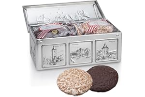 ‎ECKSTEIN Lebkuchen Eckstein- 12 Stück gemischt - 900g - Truhe: silberfarben - Nürnberger Elisenlebkuchen