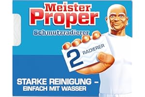 Meister Proper Schmutzradierer Schwamm, 2er Pack Original, Radiert Hartnäckigen Schmutz Für Strahlende Oberflächen