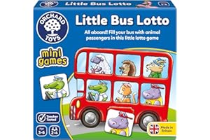 Orchard Toys Little Bus Lotto Mini Game, Small and Compact, Travel Game, Fun Memory Game for Ages 3-6, Educational Game Toy