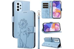 Bravoday Handyhülle für Samsung Galaxy A23 4G / 5G Hülle, Premium PU Lederhülle Klappbar Tasche Klapphülle mit Magnet Kartenfach Standfunktion Schutzhülle für Galaxy A23 4G / 5G, Hellblau