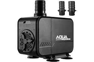 LIFERUN 45w Pompe Eau Submersible,3000L/H Aquarium Pumpe,Débit Réglable Pompe Bassin Amphibie,Pompe Fontaine avec Filtre et 3 Buses 19mm/22mm/25mm,Hauteur Refoulement Max 3M,Pour Aquarium, Bassin,Fontaine