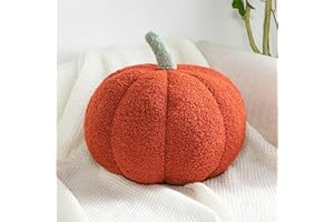 EXQUILEG 3D Plüsch Kürbis Dekokissen Kopfkissen Kissen Geburstagsgeschenke Sitzkissen Zierkissen für Kinderzimmer Sofa Dekoration (Rot,30cm)