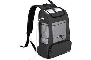 CURMIO Travel Carrying Bag for Portable Oxygen Concentrators, Universal POC Backpack with Mesh Panels for Breathability, Compatible with Inogen, Oxygo, Caire Units, for on-The-go,Black