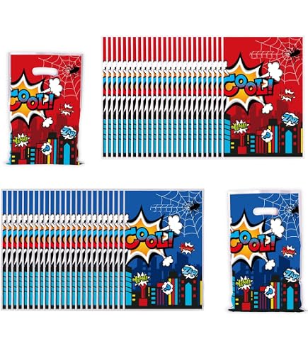 Folat 6 Sacchetti Regalo Team Spiderman Per Bambini, Multicolore, Per Feste Di Compleanno A Tema Supereroi