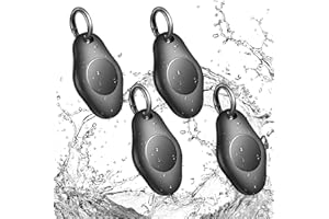 Waterproof Airtag Holder Keychain Case,HonShoop Screw Full Cover Protective Air Tag Compatible for Apple AirTag Key Ring (Black 4 Pack)