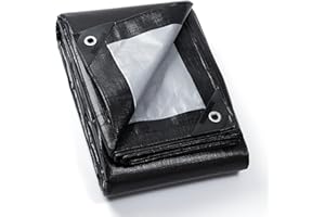 ‎GUARD SHIELD GUARD SHIELD Abdeckplane mit Ösen Wasserdicht 3m x 3m Schwarz/Grau Plane Gewebeplane 190g/㎡ Schutzplane Allzweckplane, Reißfest, UV-stabilisiert, Schimmelresistent