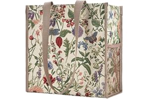 Signare Tapestry Shoulder Bag Shopping Bag for Women with Garden Flower and Creatures