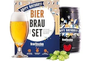 Braufässchen Bierbrauset zum selber Brauen | Geburtstagsbier im 5L Fass | Leckeres Bier In 7 Tagen gebraut | Perfektes Männer