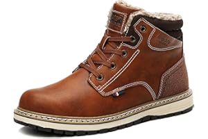 ARRIGO BELLO Bottes Homme Hiver Chaussure Bottines Montante Fourrure Antidérapant Chaude Cuir Neige Randonnée Boots Taille 41-46