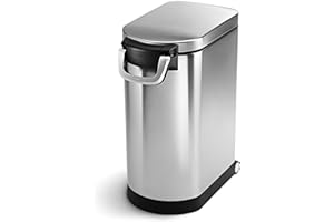 simplehuman CW1886 contenedor de comida para mascotas grande, acero inoxidable cepillado