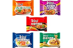 BESCH Pack 5 Ramen Fideos Instantáneos Chucrut chino + Ternera Picante + Pollo y Setas Shitake + Ternera + Marisco - Instant Noodle Tallarines