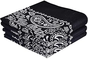 EVERY-VILLE Where EVERYone is Welcome 3 Pack 100% Cotton Bandana for Women Men Gift Packaging - Cowgirl Cowboy Accessories Scarf Headband Neckerchief - Large Paisley Hair Face Covering
