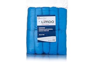 100 x Limdo® 3.5g Premium Disposable Shoe Covers, Strong Floor, Carpet Protectors. Embossed Overshoes. Medium to Heavy Use