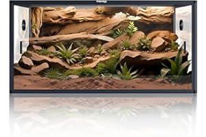 Phailozoo 120 Gallon Reptile Vivarium, Stackable 4x2x2 Snake Enclosure with Front-Opening Transparent Reptile Enclosure for Bearded Dragon, Ball Python, Snake