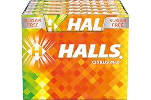 Halls Citrus Mix, Caramelo Sin Azúcar, Caja de 20 Sticks de 32 g