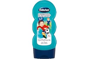 Bübchen Kids Shampoo e gel doccia Sportsfreund, shampoo e gel doccia per bambini, pH neutro per la pelle dei bambini, con profumo fresco, quantità: 4 x 230 ml