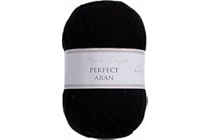 Utopia Crafts Aran Knitting and Crochet Yarn, 400g (Black)