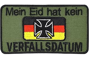 EXPRESS-STICKEREI Écusson militaire « Mon serment n'a pas de date d'expiration » - Patch moral militaire tactique allemand de l'armée fédérale allemande - Cadeau vétéran - Application pour tous les tissus - 90 x 50 mm