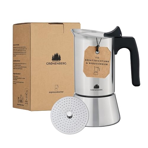 Groenenberg Espressokocher Edelstahl, 4/6 Tassen