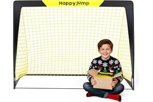Happy Jump Portable Pop Up Football Goals – Optional Target Sheet, Ball, Pump & Cones | Weatherproof Football Nets – 3x2