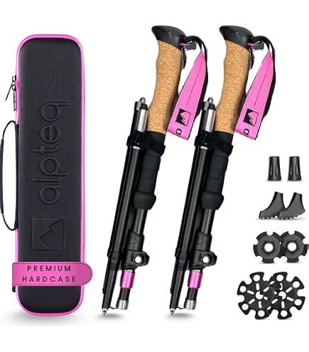 JELEX Nature Bastoncini Da Trekking Telescopici Regolabili – Antishock Con Accessori – Ultraleggeri In Alluminio 66-137cm