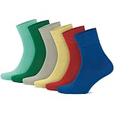 GoWith 6-Piece Bamboo Premium Black - Breathable Classic Men's - Women's Socks 3560 with Colorful Seamless Box