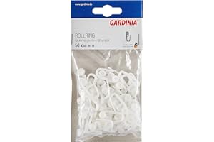 GARDINIA Glisseurs pour Rails de Rideaux, Plastique, Blanc, Paquet de 50