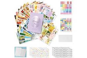 LROCOTANC Set Vision Board – 270 Carte Immagine + Pannello Riutilizzabile Laminato – Set per la creazione di una lavagna da sogno - Kit DIY con Sticker Lettere – 30 Temi per Obiettivi e Ispirazione