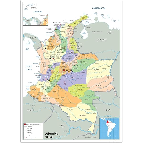 Mapa Político Mundial - Papel Laminado - A2 Tamaño Ecuador