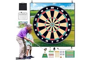 Alfombrilla Golf, FOOING 2 en 1 Juego Golf, Juego Golf con Palo Golf, Alfombrilla Golf, Dardos y Bolas Adhesivas, Red Práctica Golf Interior para Niños, Simulador Golf para Casa, Fiesta