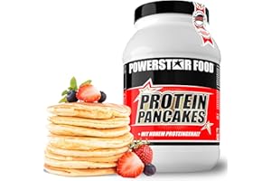 ‎POWERSTAR FOOD PROTEIN PANCAKES | 1000g | Low carb Pfannkuchenmischung | low fat | Nur 1,7% Zucker & 1,2% Fett | Ganze 41,1g Protein p.P. | Köstlicher Geschmack | Perfekt als Frühstück & zwischendurch (Süß, 1000g Dose)
