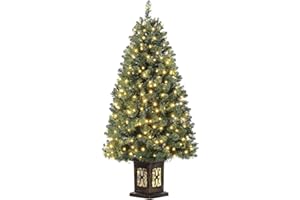 ‎LITAKE 145 cm Weihnachtsbaum Künstlich mit 300 Beleuchtung, 8 Modus Warmweiß Vorbeleuchteter Metallgestell Weihnachtsbaum mit Vintage Beleuchteter Topf Weihnachten Deko für Familientreffen, Büro und Flure
