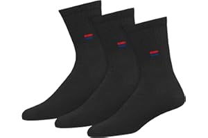 NAVYSPORT Men's Solid Cotton Cushion Comfort Crew Socks, Pack of 3 (Free Size)