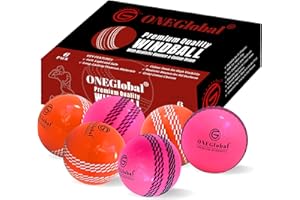 ONEGlobal Palla da cricket morbida di alta qualità, materiali durevoli, cuciture colorate realistiche, vero rimbalzo e altalena, palline da cricket per allenamento all'aperto e al chiuso, allenamento