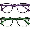 OPULIZE Pop Reading Glasses 2 Pack Fun Round Matt Frame Spring Hinges Scratch Resistant Mens Womens RR2