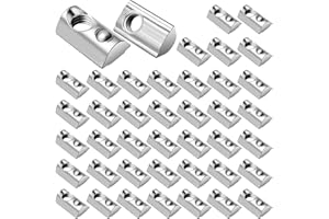 Amentalove 42 Pièces Écrou en T, Écrous Coulissants M8, T-Slot Nuts à Bille Filetage, ecrous coulissants Avec, 40 Série M8 Écrous coulissants en T pour Profilés en Aluminium Rainures Extrudées