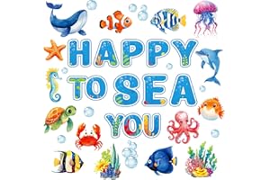 ADDUSTER Ocean Bulletin Board Decorations - Ocean Theme Classroom Decorations Bulletin Board Decorations Underwater Bulletin Board Decorations Elementary School Kindergarten Office Teacher Supplies