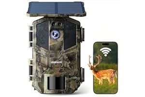 iZEEKER Solar Hunting Camera 4K 64MP WiFi 6 Bluetooth z akumulatorem 5200 mAh, wyzwalanie, kamera myśliwska noktowizor IR karta micro SD 32 GB wykrywanie ruchu, wodoodporna IP66