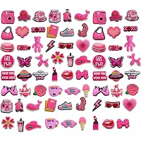 Lot De 50 Décos Chaussures En PVC - Fleurs Roses Girly - Ornements Personnalisables Pour Crocs Ou Autres