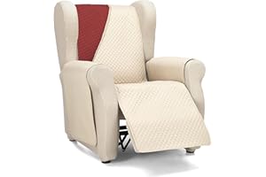 Martina Home Diamond Copridivano imbottito 1 Posto/Relax - Beige/Rossa