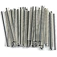 UMTMedia® 50pcs 40-pin Header Pins 2.54mm Breakaway Male for Breadboard 1x40 Single Row (50 X Black Headers)