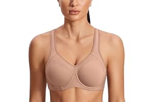 SYROKAN Sujetador Deportivo Alto Impacto con Aros y Forro Ligero para Mujer