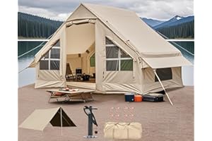 DANCOOM Tenda gonfiabile per campeggio 2/4/6/8 persone, grande tenda d'aria con parapioggia, tende gonfiabili di facile installazione, tende da campeggio