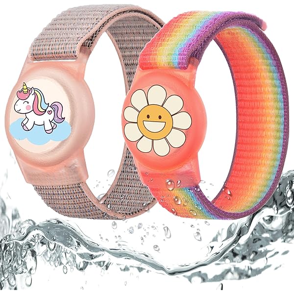 SAVITA AirTag Armband Für Kinder - 2er Set Silikon Armband Schwarz/Weiß